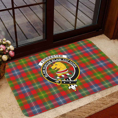Scottish Forrester Clan Crest Tartan Door Mat Tartan Plaid 1