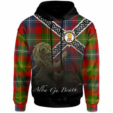 Scottish Forrester Clan Crest Tartan Hoodie - Scotland Lion Front Side Tartan Plaid