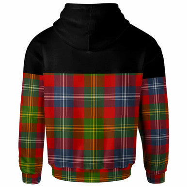 Scottish Forrester Clan Crest Tartan Hoodie - Horizontal Style Back Side Tartan Plaid