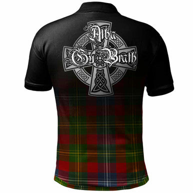 Scottish Forrester Clan Crest Tartan Polo Shirt - Alba Gu Brath Family Crest Celtic Inspired Back Side Tartan Plaid