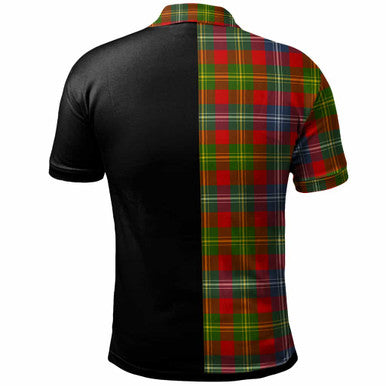 Scottish Forrester Clan Crest Tartan Polo Shirt - Half in Me Back Side Tartan Plaid