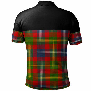Scottish Forrester Clan Crest Tartan Polo Shirt - Horizontal Style Back Side Tartan Plaid