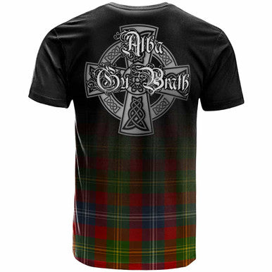 Scottish Forrester Clan Crest Tartan T-Shirt - Alba Gu Brath Family Crest Celtic Inspired Back Side Tartan Plaid