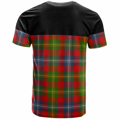 Scottish Forrester Clan Crest Tartan T-Shirt - Horizontal Style Back Side Tartan Plaid