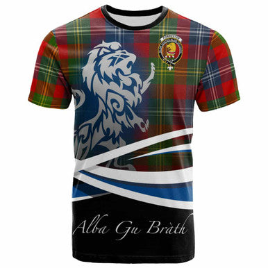 Scottish Forrester Clan Crest Tartan T-Shirt - Scotland Lion Front Side Tartan Plaid