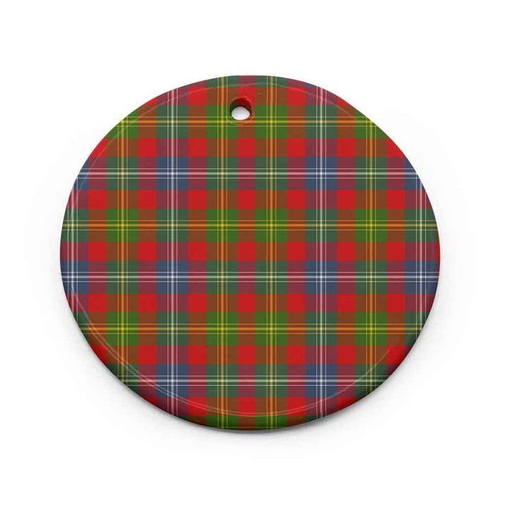 Scottish Forrester Clan Tartan Ceramic Ornament Circle Shape Tartan Plaid