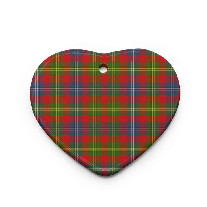 Scottish Forrester Clan Tartan Ceramic Ornament Heart Shape Tartan Plaid