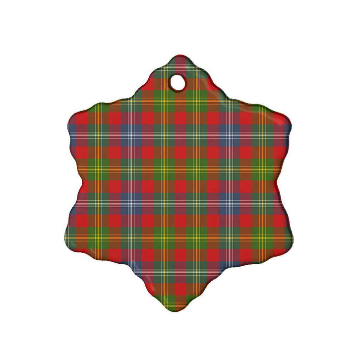 Scottish Forrester Clan Tartan Ceramic Ornament Snow Flake Shape Tartan Plaid