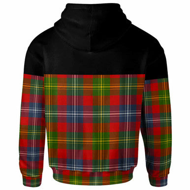 Scottish Forrester Clan Tartan Hoodie - Horizontal Style Back Side Tartan Plaid