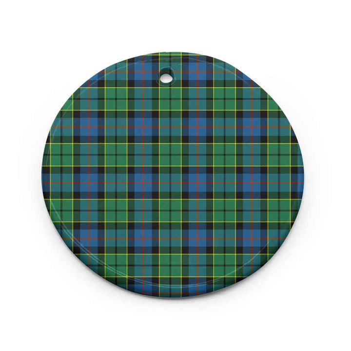 Scottish Forsyth Ancient Clan Tartan Ceramic Ornament Circle Shape Tartan Plaid