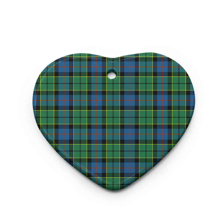 Scottish Forsyth Ancient Clan Tartan Ceramic Ornament Heart Shape Tartan Plaid
