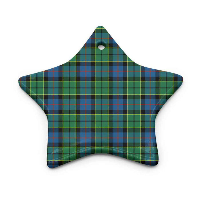 Scottish Forsyth Ancient Clan Tartan Ceramic Ornament Star Shape Tartan Plaid