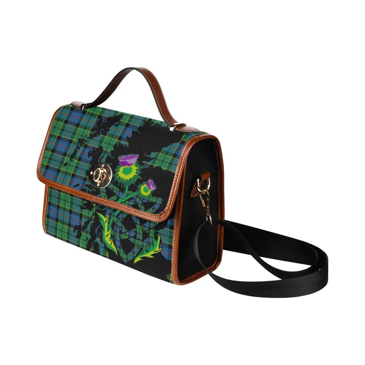 Scottish Forsyth Ancient Clan Tartan Waterproof Canvas Bag With Thistle Tartan Plaid 4