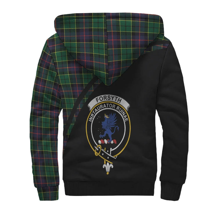 Scottish Forsyth Clan Crest Tartan Curve Sherpa Hoodie