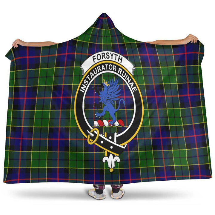 Scottish Forsyth Clan Crest Tartan Hooded Blanket Tartan Plaid 1