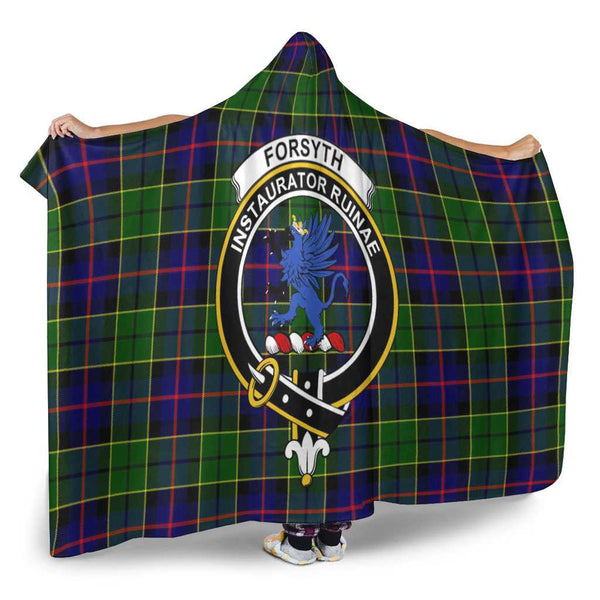 Scottish Forsyth Clan Crest Tartan Hooded Blanket Tartan Plaid 2