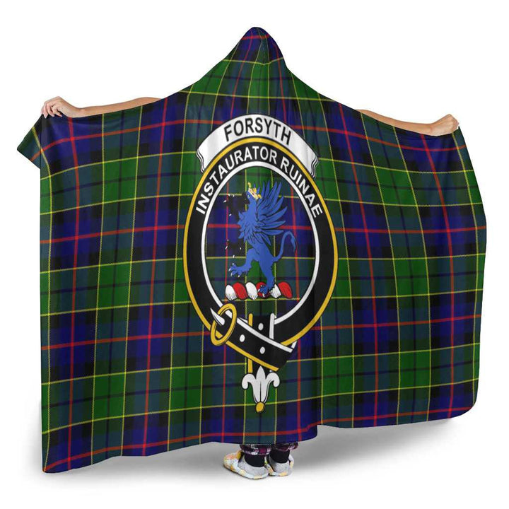 Scottish Forsyth Clan Crest Tartan Hooded Blanket Tartan Plaid 2