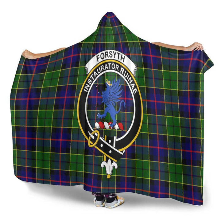Scottish Forsyth Clan Crest Tartan Hooded Blanket Tartan Plaid 3