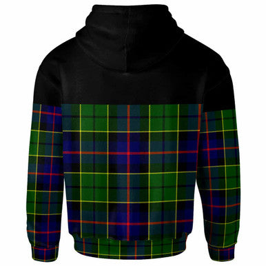 Scottish Forsyth Clan Crest Tartan Hoodie - Horizontal Style Back Side Tartan Plaid