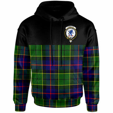 Scottish Forsyth Clan Crest Tartan Hoodie - Horizontal Style Front Side Tartan Plaid