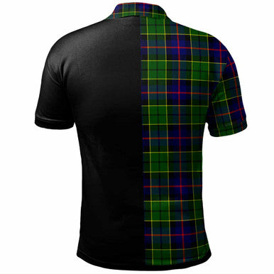 Scottish Forsyth Clan Crest Tartan Polo Shirt - Half in Me Back Side Tartan Plaid