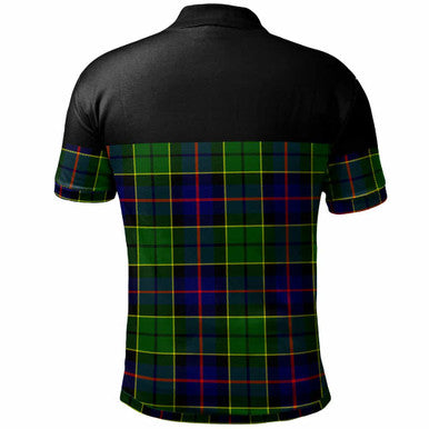 Scottish Forsyth Clan Crest Tartan Polo Shirt - Horizontal Style Back Side Tartan Plaid