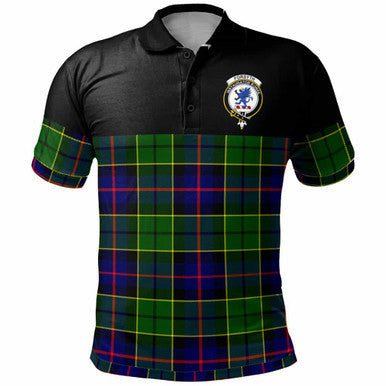 Scottish Forsyth Clan Crest Tartan Polo Shirt - Horizontal Style Front Side Tartan Plaid