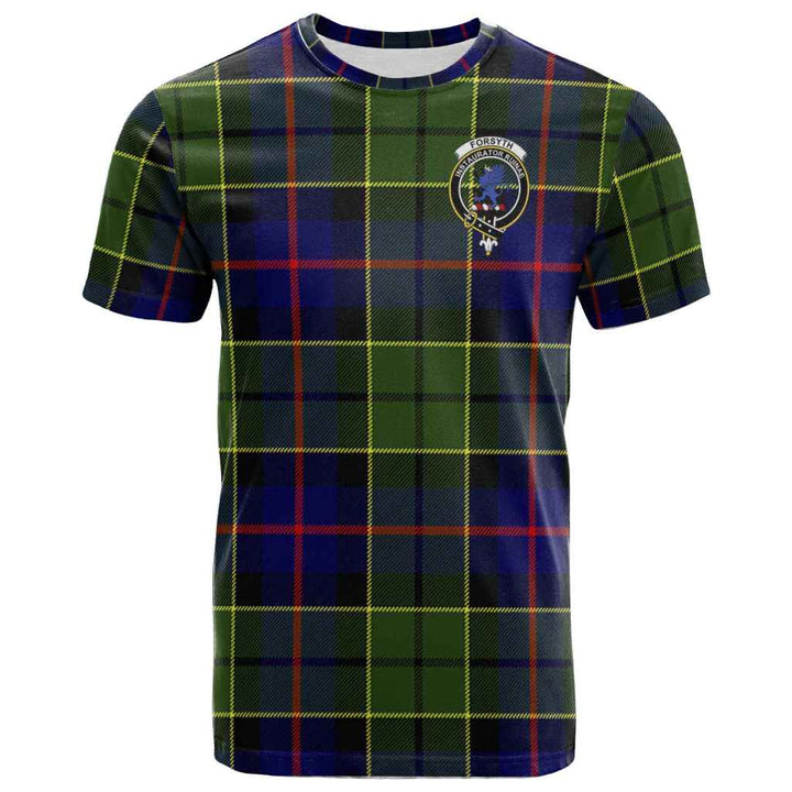 Scottish Forsyth Clan Crest Tartan T-Shirt Front Side Tartan Plaid