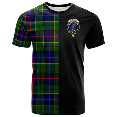Scottish Forsyth Clan Crest Tartan T-Shirt Half in Me Front Side Tartan Plaid