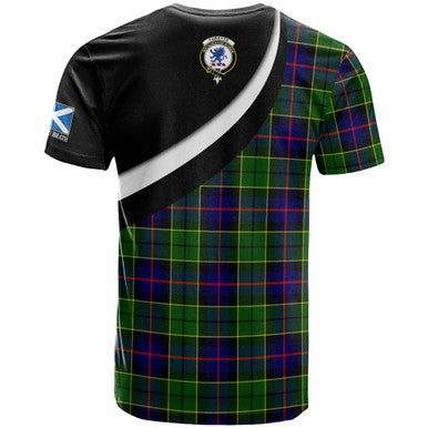 Scottish Forsyth Clan Crest Tartan T-Shirt - Scotland Forever Style Back Side Tartan Plaid