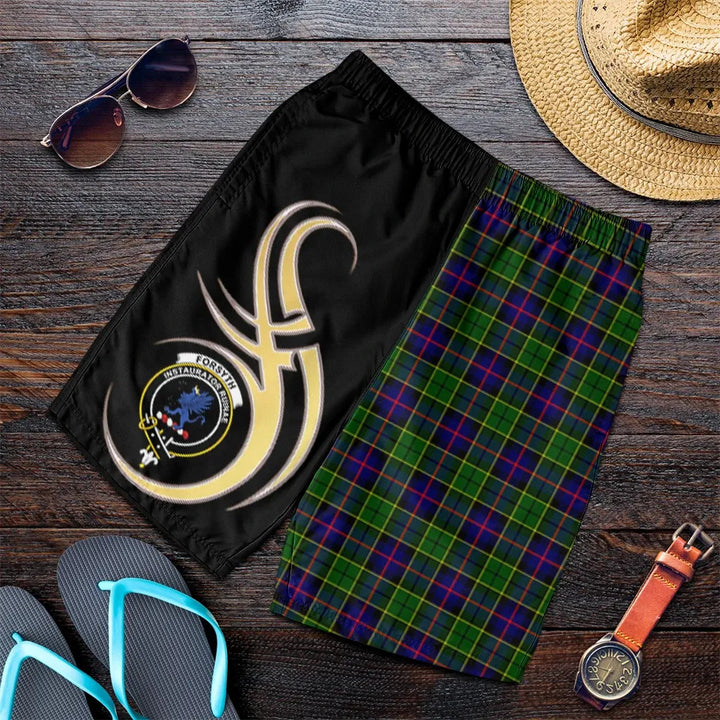Scottish Forsyth Modern Clan Crest Tartan Believe in Me Men's Shorts