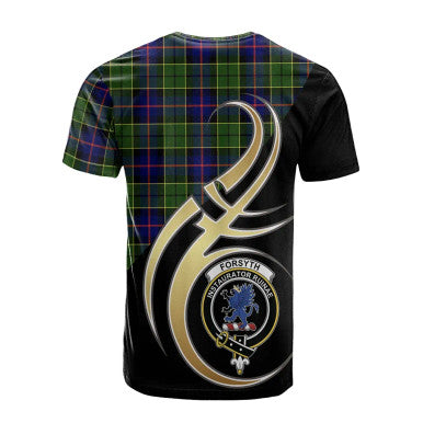 Scottish Forsyth Modern Clan Crest Tartan T-Shirt Believe in Me Back Side Tartan Plaid