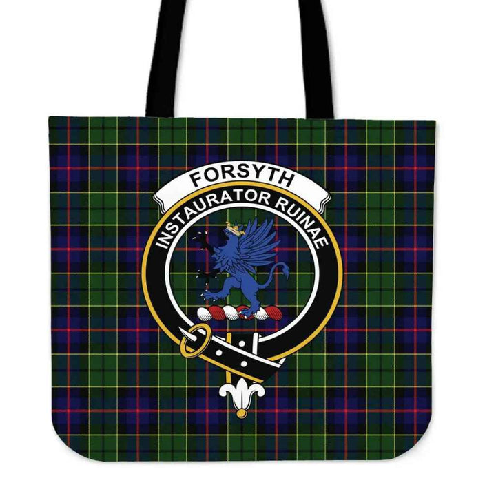 Scottish Forsyth Modern Clan Crest Tartan Tote Bag Tartan Plaid
