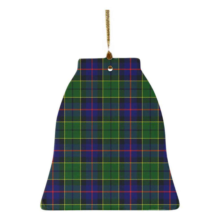 Scottish Forsyth Modern Clan Tartan Ceramic Ornament Bell Shape Tartan Plaid