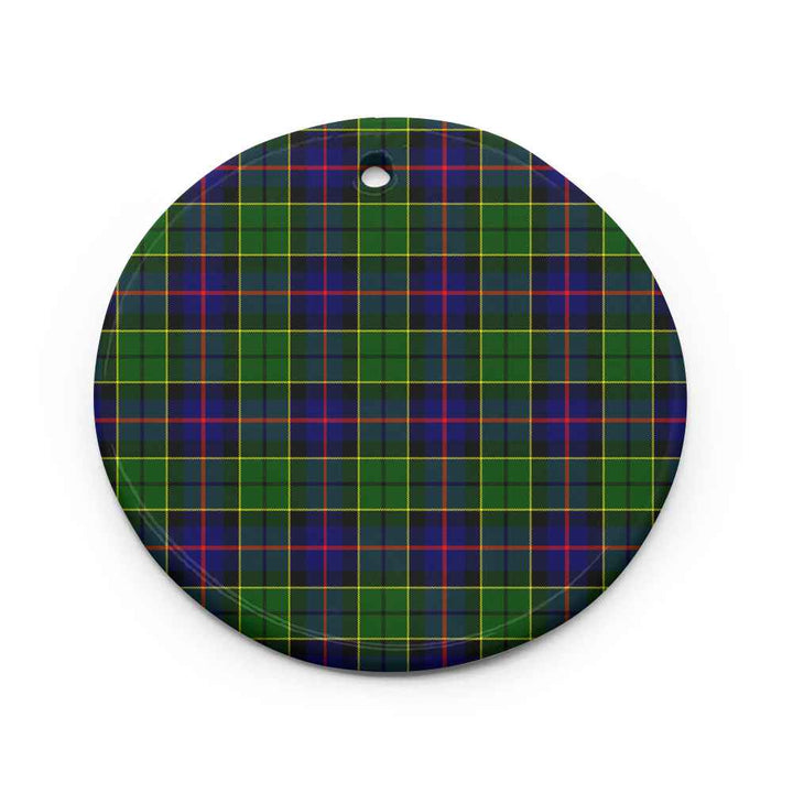 Scottish Forsyth Modern Clan Tartan Ceramic Ornament Circle Shape Tartan Plaid