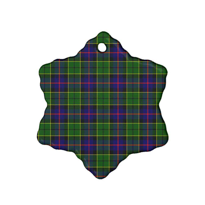 Scottish Forsyth Modern Clan Tartan Ceramic Ornament Snow Flake Shape Tartan Plaid