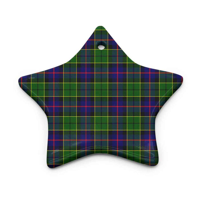 Scottish Forsyth Modern Clan Tartan Ceramic Ornament Star Shape Tartan Plaid