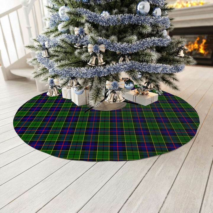 Scottish Forsyth Modern Clan Tartan Christmas Tree Skirt No Tassels 3 Tartan Plaid