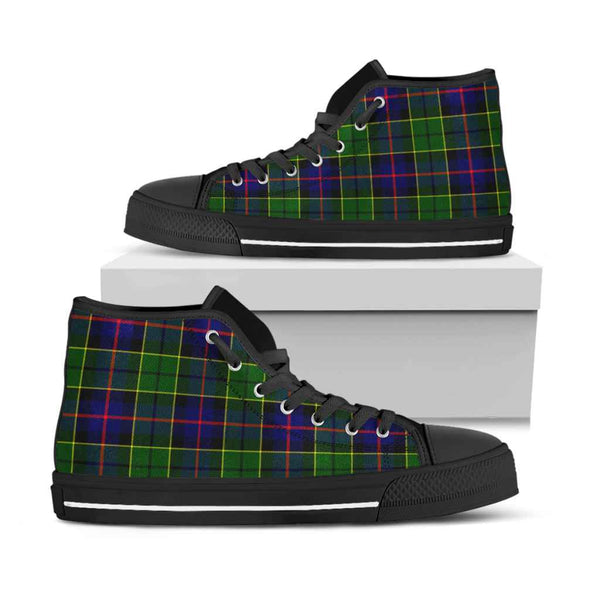 Scottish Forsyth Modern Clan Tartan High Top Shoes Black Sole Tartan Plaid