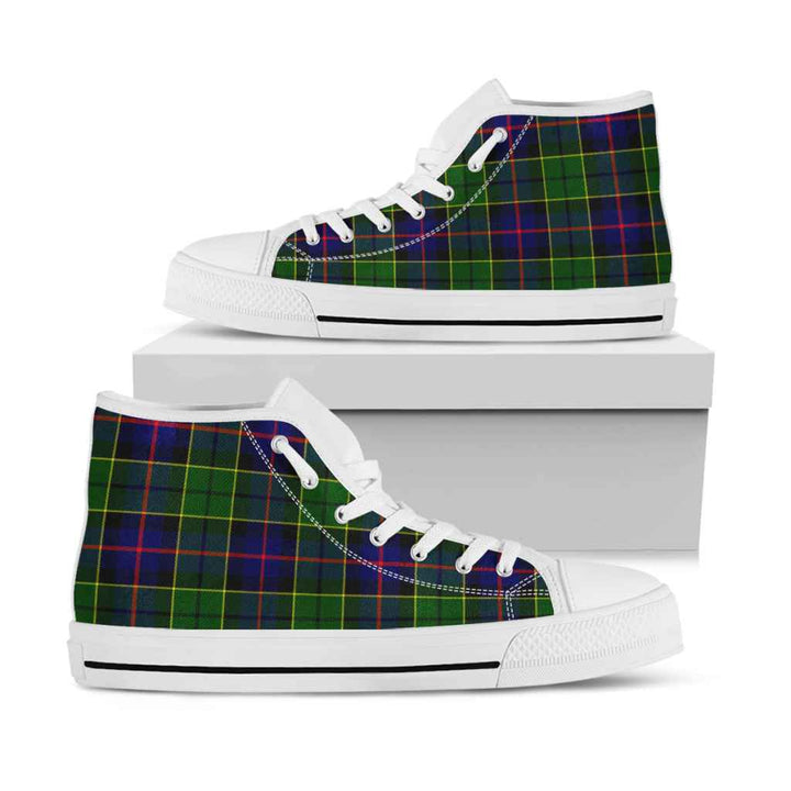 Scottish Forsyth Modern Clan Tartan High Top Shoes White Sole Tartan Plaid