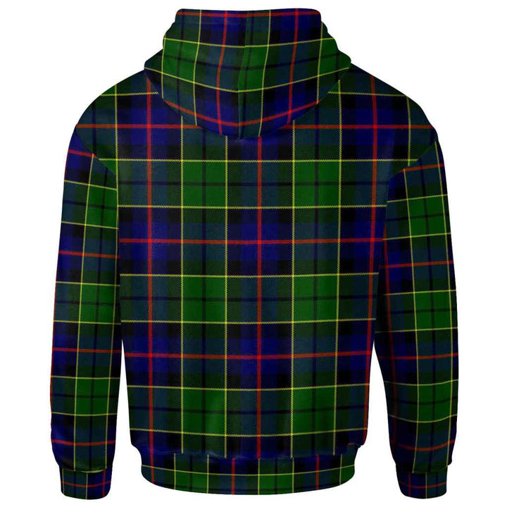 Scottish Forsyth Modern Clan Tartan Hoodie Back Side Tartan Plaid