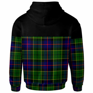Scottish Forsyth Modern Clan Tartan Hoodie - Horizontal Style Back Side Tartan Plaid