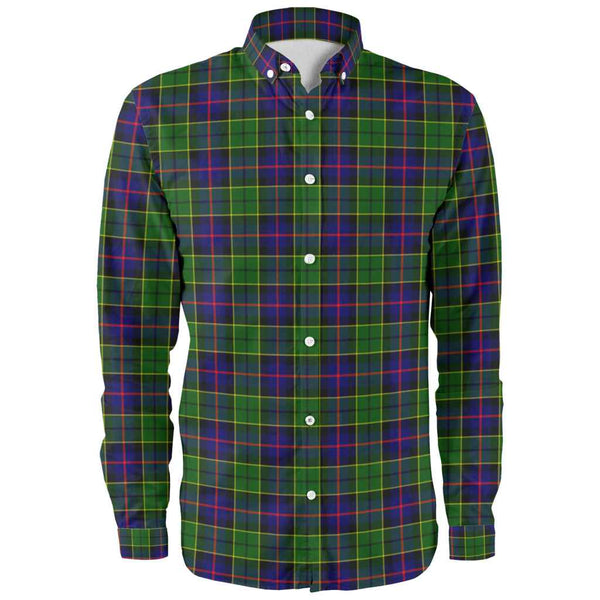 Scottish Forsyth Modern Clan Tartan Long Sleeve Shirt Front Side Tartan Plaid