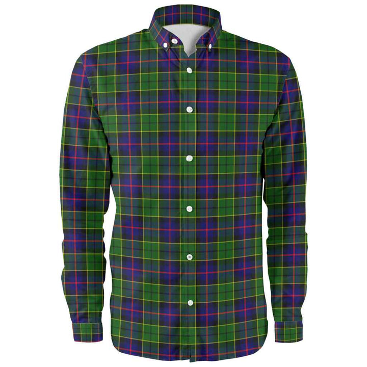 Scottish Forsyth Modern Clan Tartan Long Sleeve Shirt Front Side Tartan Plaid