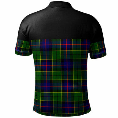 Scottish Forsyth Modern Clan Tartan Polo Shirt - Horizontal Style Back Side Tartan Plaid