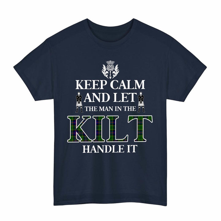 Scottish Forsyth Modern Clan Tartan T-Shirt - Keep Calm Tartan Plaid Navy Color