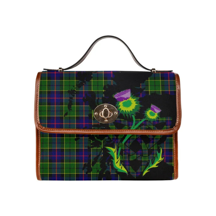 Scottish Forsyth Modern Clan Tartan Waterproof Canvas Bag With Thistle Tartan Plaid 1