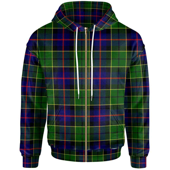 Scottish Forsyth Modern Clan Tartan Hoodie Zip Tartan Plaid