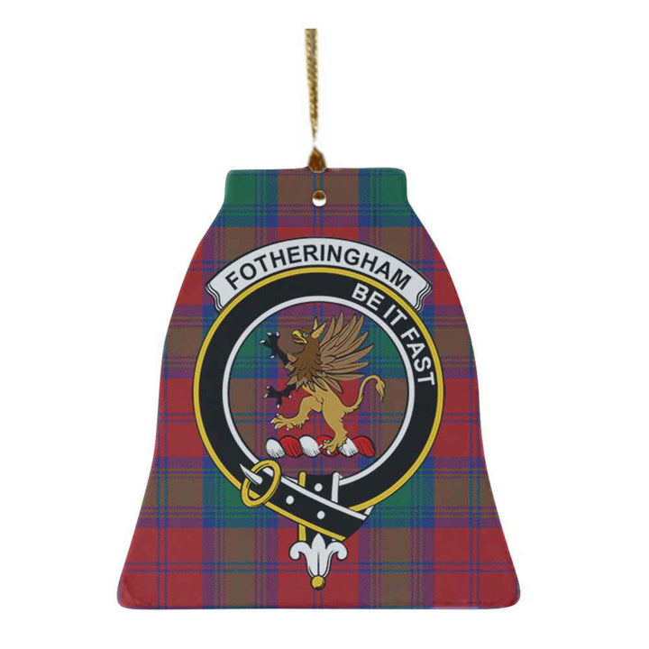 Scottish Fotheringham Clan Crest Tartan Ceramic Ornament Bell Shape Tartan Plaid