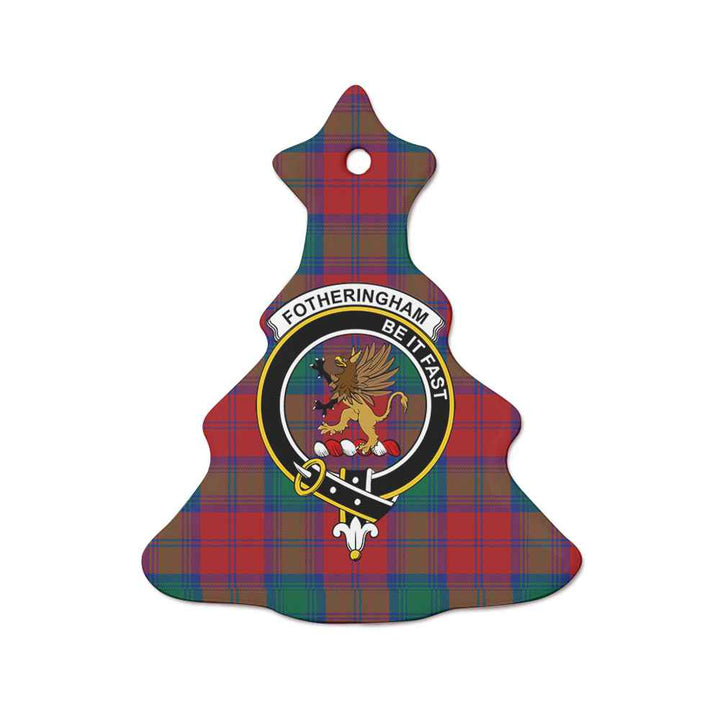 Scottish Fotheringham Clan Crest Tartan Ceramic Ornament Tree Shape Tartan Plaid